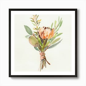 Watercolor Grooms Boutonniere 1718 Art Print