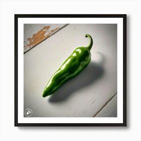 Green Chili Pepper Art Print