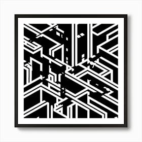 Black and White Abstract Art 80 Art Print