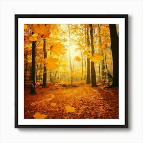 Firefly Autumn Leaves Forest Background 40755 Poster