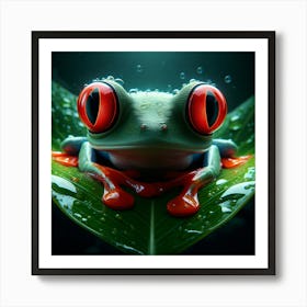 Frog With Red Eyes Art Print