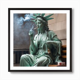Statue Of Liberty Smoking 1 Art Print