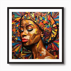 African Woman With Colorful Headpiece Art Print