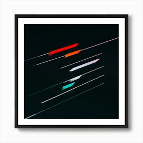 Bold Minimalistic Rectangular Arrows Conveying Directional Navigation Featured Centrally Against (6) Art Print