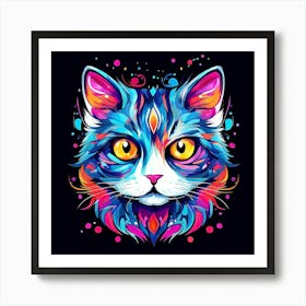 Colorful Cat Art Print