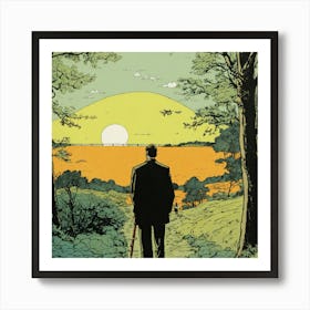 Man Walking Down A Path Art Print