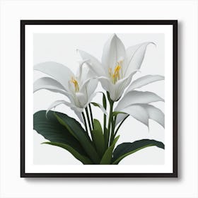 White Lilies myluckycharm 2 Art Print