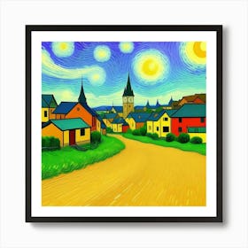 Tranquil Pathways: A Rustic Village Dream Art Print