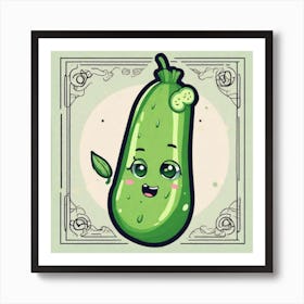 Cucumber In A Frame 2 Art Print