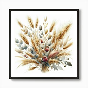 Wheat And Berries Art Print