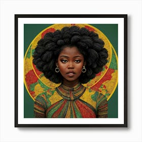 African Woman With Afro Art Print