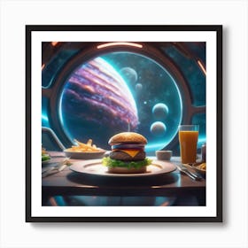 Burger In Space 6 Art Print