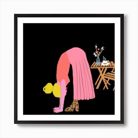 Cafe Yoga Art Print