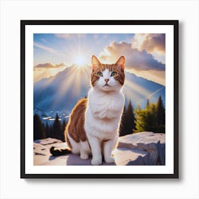 Cat In The Mountains Art Print