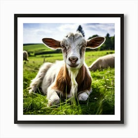 Pasture Rural Farm Goat Nature Farming Natural Countryside Animal Herd Agriculture Meadow (2) Art Print