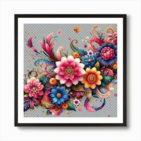 Colorful Flowers 1 Art Print