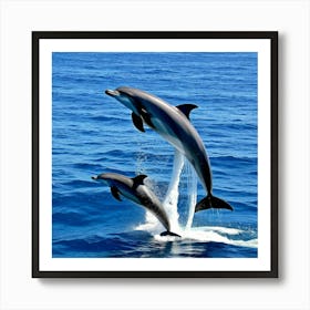 Dolphins Jumping Out Of The Water Art Print