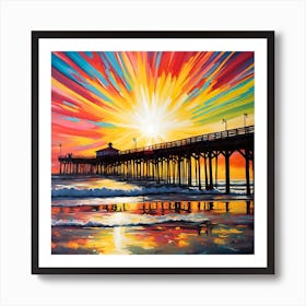 Pier of Radiance Over San Clemente Beach Art Print