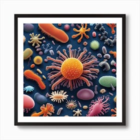 Bacteria And Viruses Art Print