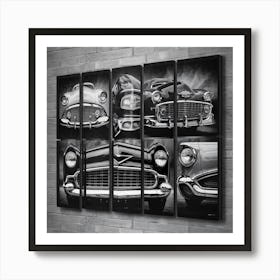 Black And White Cars 1 Art Print