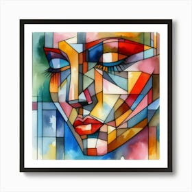 Abstract Of A Woman'S Face 5 Art Print