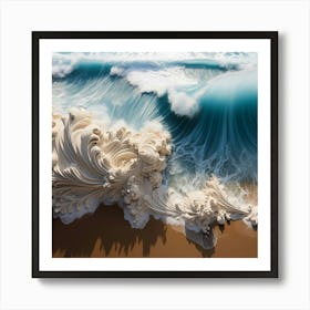 Wave Breaking On The Beach Art Print