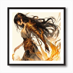 Girl With A Sword Art Print