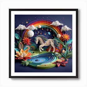 Paper Unicorn Art Print