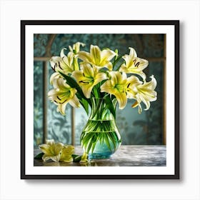 Lilies In A Vase 5 Art Print