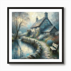 Cottage By The Water 1 Art Print