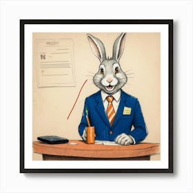 Rabbit In A Suit 40 Art Print