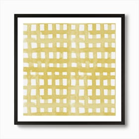 Watercolor Pastel Yellow Grid Art Print