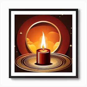 Christmas Candle 5 Vector art Art Print