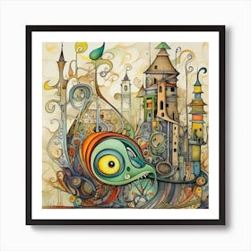 Abstract Fractal City 1 Art Print