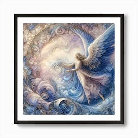 Abstract Angel S Apparition In Abstract Decoration Pastel Color Paint Art Print