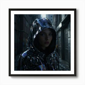 Girl In A Hoodie Art Print