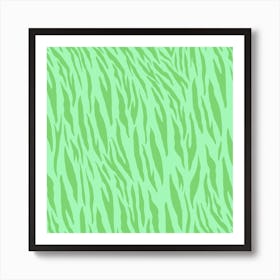 Zebra Stripes green 2 Art Print