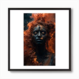 Woman With Smoke On Her Face Art Print