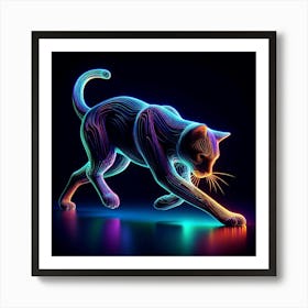 Neon Cat 2 Art Print