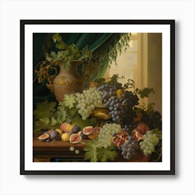 Grapes Table Art Print
