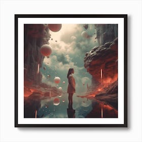 Girl In A Cave Art Print