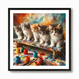 Kittens In The Studio Art Print