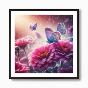 Butterflies In The Rain Poster