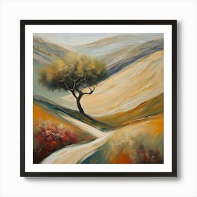 Abstract Lone Tree Art Print