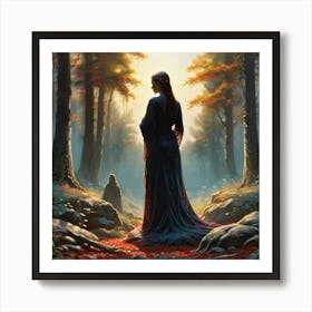 Woman In The Woods 8 Art Print