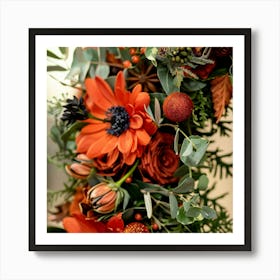 Autumn Floral Wreath Art Print