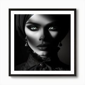 Black And White Portrait Of A Woman 27 Art Print
