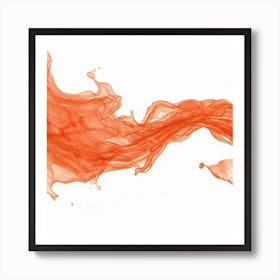 Orange Water Splash Art Print