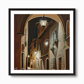 Alleyway At Night Art Print