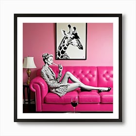 giraffe lady Art Print